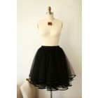 Princessly.com-K1000285-Black Tulle Satin Edge Skirt/Short Woman Skirt-01