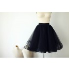 Princessly.com-K1000287-Black Horsehair Tulle Skirt/Short Women Skirt-01