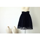 Princessly.com-K1000286-Black Lace Skirt/Short Woman Skirt-01