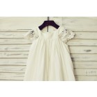 Princessly.com-K1000115-Vintage Ivory Cotton Eyelet Lace Flower Girl Dress with Cap Sleeves-01