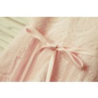 Princessly.com-K1000116-Blush Pink Lace V Back Flower Girl Dress with thin sash-01