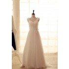 Princessly.com-K1001937-Tulle Wedding Dress Sweetheart Neck with flower Cap Sleeves Bridal Gown-02