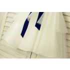Princessly.com-K1000197-V Neck Ivory Satin Tulle Flower Girl Dress with navy blue sash-01