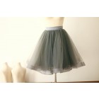 Princessly.com-K1000262-Silver Gray Tulle Skirt/Short Woman Skirt-01