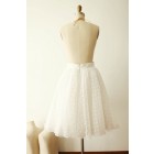 Princessly.com-K1000264-Ivory Polka Dot Tulle TUTU Skirt/Short Women Skirt-01