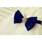 Princessly.com-K1000184-Ivory Lace Tulle Flower Girl Dress with keyhole back/Navy Blue Belt-02