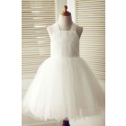 Princessly.com-K1003320 Backless Ivory Lace Tulle Wedding Flower Girl Dress with Big Bow-01