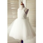 Princessly.com-K1003320 Backless Ivory Lace Tulle Wedding Flower Girl Dress with Big Bow-01