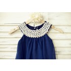 Princessly.com-K1000211-Boho Beach Navy Blue Chiffon Flower Girl Dress with pearl beaded neck-01