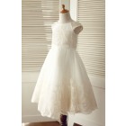 Princessly.com-K1003318-Cap Sleeves Champagne Lace Ivory Tulle Wedding Flower Girl Dress-01