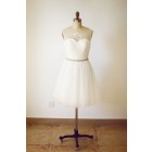 Princessly.com-K1000234-Sheer Neck Ivory Tulle V Back Short Bridesmaid Dress with beaded sash-01