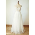 Princessly.com-K1000250-Sheer Tulle Lace Tulle Wedding Dress V Back Bridal Gown-01