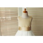 Princessly.com-K1003345-Champagne Satin Ivory Tulle Wedding Flower Girl Dress with Beaded Neckline-01