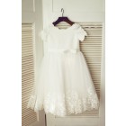 Princessly.com-K1003335-Ivory Satin Lace Tulle Wedding Flower Girl Dress with Short Sleeves-01