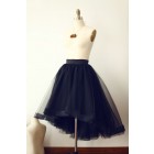 Princessly.com-K1000278-Black Tulle High Low Tulle Skirt/Short Woman Skirt-03