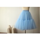 Princessly.com-K1000272-Blue Tulle Skirt/Short Woman Skirt-01
