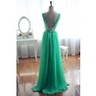 Princessly.com-K1001921-Blue Chiffon Bridesmaid Dress Prom Dress Open Back Party Dress-01