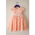 Princessly.com-K1003211-Short Sleeves Dusty Rose/Peach pink Rosette Flower Girl Dress-01