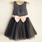 Princessly.com-K1003970-Gray Lace Tulle Wedding Flower Girl Dress with Pink Belt-01