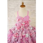 Princessly.com-K1004189-Hot Pink 3D Flower Spaghetti Straps Wedding Flower Girl Dress Kids Party Dress-01