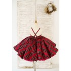 Princessly.com-K1004190-Red Tartan Wedding Flower Girl Dress Kids Party Dress Christmas Dress-01