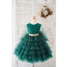 Princessly.com-K1004186-Long Sleeves Green Tulle Cupcake Wedding Flower Girl Dress Kids Party Dress-01