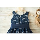 Princessly.com-K1003380-Navy Blue Lace Wedding Flower Girl Dress with Belt-01