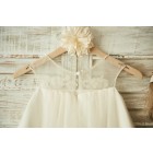 Princessly.com-K1003374-Sheer Neck ChampagneTulle Lace Wedding Flower Girl Dress with Pearls-01