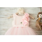 Princessly.com-K1003501-Hi-low Pink Dot Tulle Wedding Flower Girl Dress with 3D Flowers-01
