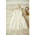Princessly.com-K1003358-Ivory Lace Tulle Wedding Flower Girl Dress with Sheer Neck-01
