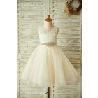 Princessly.com-K1003361-Light Champagne Lace Tulle Sheer Back Wedding Flower Girl Dress with Beaded Belt-01
