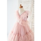 Princessly.com-K1004179-V Neck Mauve Tulle Cupcake Wedding Flower Girl Dress Kids Party Dress-01