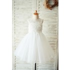 Princessly.com-K1003504-Ivory Lace Champagne Tulle Wedding Flower Girl Dress with Keyhole Back-01