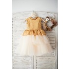 Princessly.com-K1003833-Gold Sequin Champagne Tulle V Back Cupcake Girl Party / Birthday Dress-01