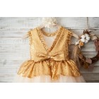 Princessly.com-K1003833-Gold Sequin Champagne Tulle V Back Cupcake Girl Party / Birthday Dress-01