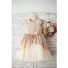 Princessly.com-K1003834-Champagne Sequin Tulle Cap Sleeves Girl Party / Birthday Dress-01