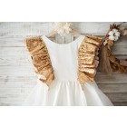 Princessly.com-K1003832-Gold Sequin Ivory Satin Ruffle Sleeves V Back Girl Party / Birthday Dress-01