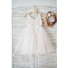 Princessly.com-K1003578-Ivory lace Tulle Spaghetti straps Wedding Flower Girl Dress with Beaded Belt-01