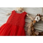Princessly.com-K1003732-Red Lace Tulle Hi-Low Style Wedding Flower Girl Dress with Big Bow-01