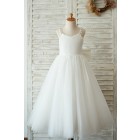Princessly.com-K1003529-Deep V Back Ivory Lace Tulle Wedding Flower Girl Dress with Bow-01