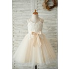 Princessly.com-K1003533-Spaghetti Straps Champagne Tulle Ivory Lace Wedding Flower Girl Dress-01