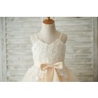 Princessly.com-K1003533-Spaghetti Straps Champagne Tulle Ivory Lace Wedding Flower Girl Dress-01