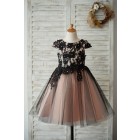 Princessly.com-K1003539-Cap Sleeves Black Lace Tulle Mauve Lining Wedding Flower Girl Dress with Beading-01