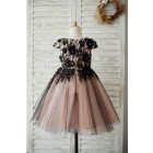 Princessly.com-K1003539-Cap Sleeves Black Lace Tulle Mauve Lining Wedding Flower Girl Dress with Beading-01