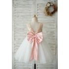 Princessly.com-K1003540-Gold Sequin Ivory Tulle V Back Wedding Flower Girl Dress with Pink Lace belt-01