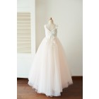 Princessly.com-K1003655-Ivory Lace Pink Tulle Wedding Party Flower Girl Dress with Butterfly Cape-01