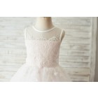 Princessly.com-K1003646-Ivory Lace Pink Tulle Wedding Flower Girl Dress with Keyhole Back-01