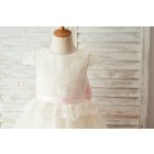 Princessly.com-K1003650-Ivory Lace Champagne Tulle Cap Sleeves Wedding Flower Girl Dress with Open Back/Bow-01