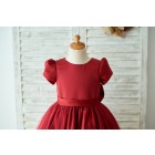 Princessly.com-K1003673-Red Satin Gold Lace Short Sleeves Keyhole Back Wedding Flower Girl Dress with Bow-02