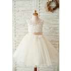 Princessly.com-K1003676-Ivory Lace Champagne Tulle Keyhole Back Wedding Party Flower Girl Dress with Belt-01